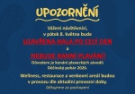 V pátek 8. 5. je hala uzavřena!