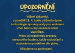 V pondělí 13. 4. je venkovní areál uzavřen! 